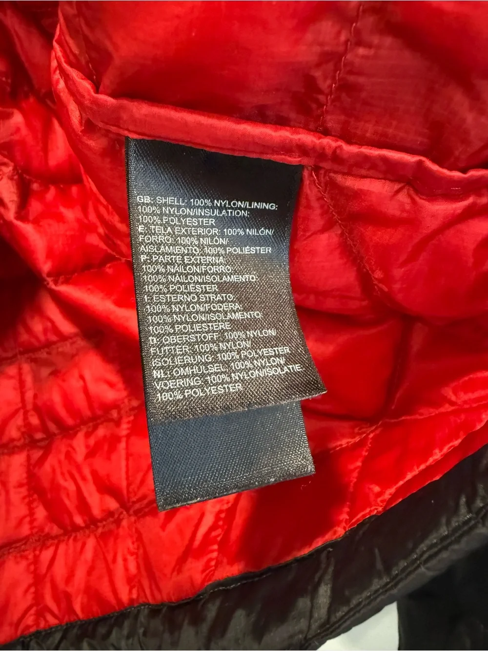 The North Face Men's Black ThermoBall Quilted Insulated Puffer with Red Accents